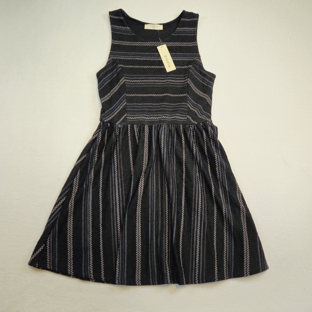 Elodie Black and White Fit‎ and Flare  Dress Size S NWT